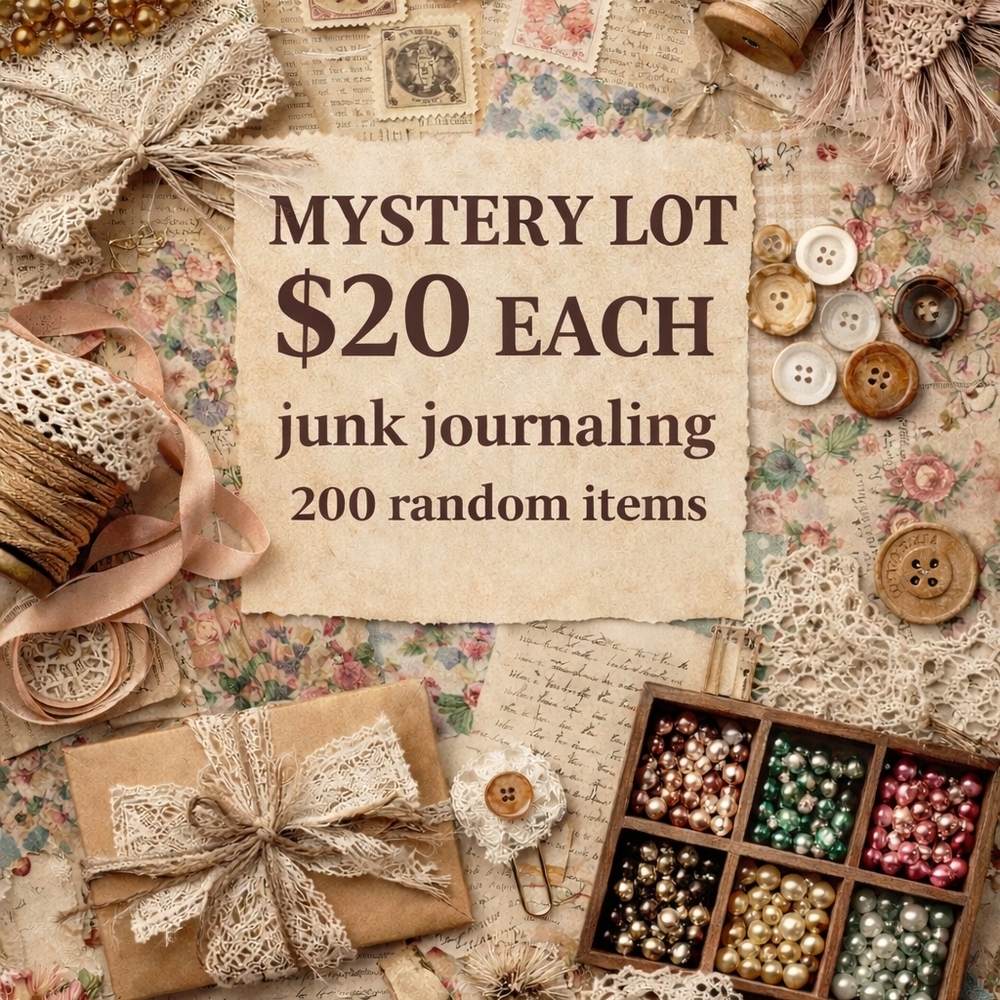 Mystery Junk Journaling/ Collage Slavage, Reuse Lot Mostly Vintage Items
